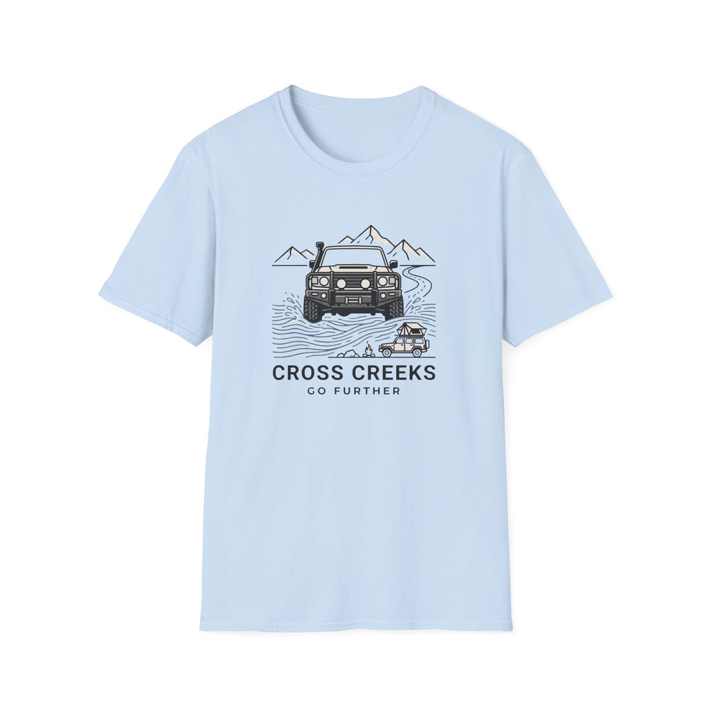 Cross creeks go further – Adventure Graphic Line Art T-Shirt