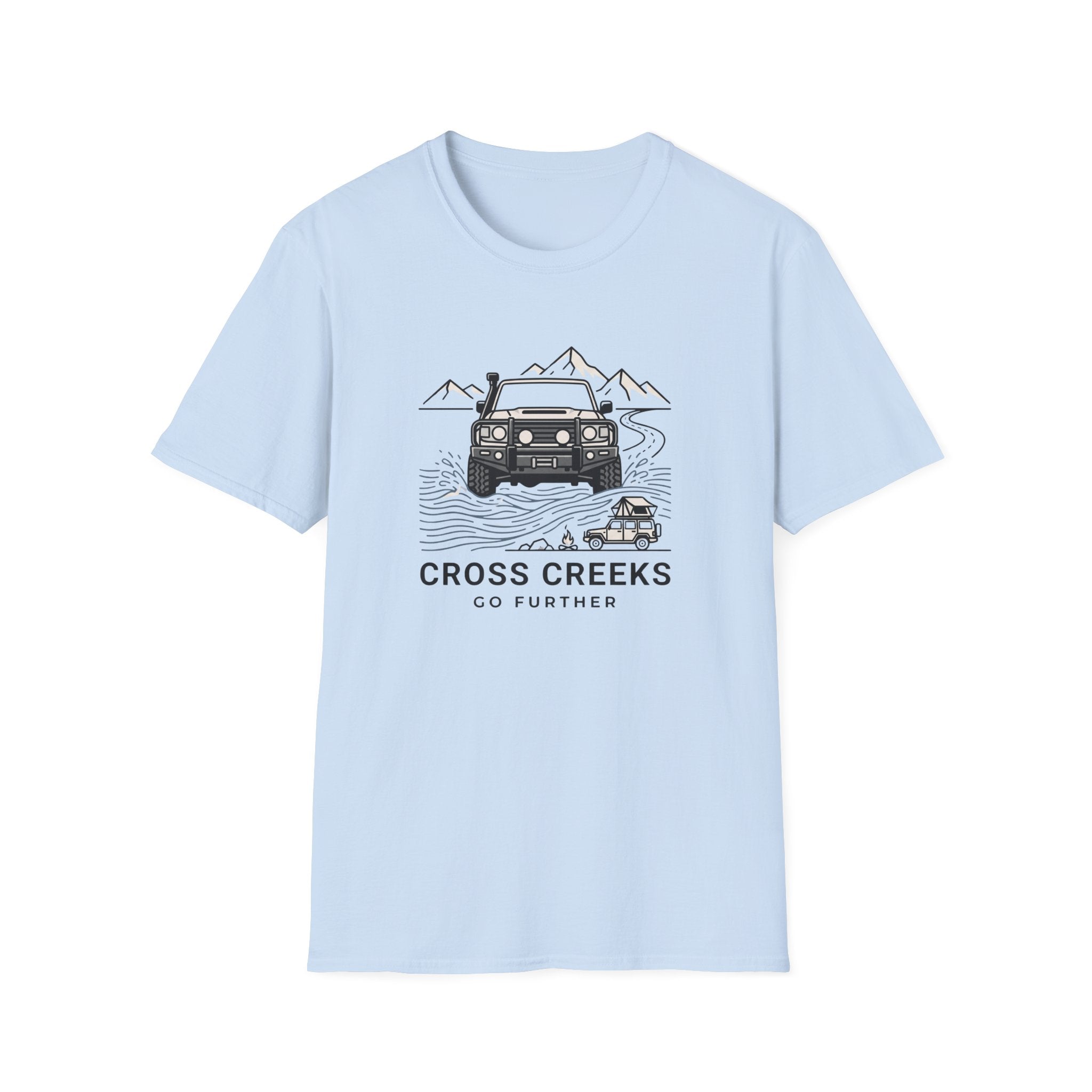 Cross creeks go further – Adventure Graphic Line Art T-Shirt