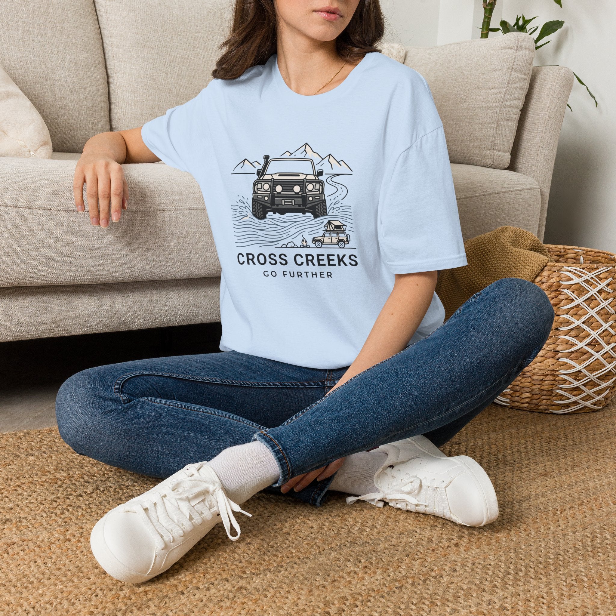 Cross creeks go further – Adventure Graphic Line Art T-Shirt