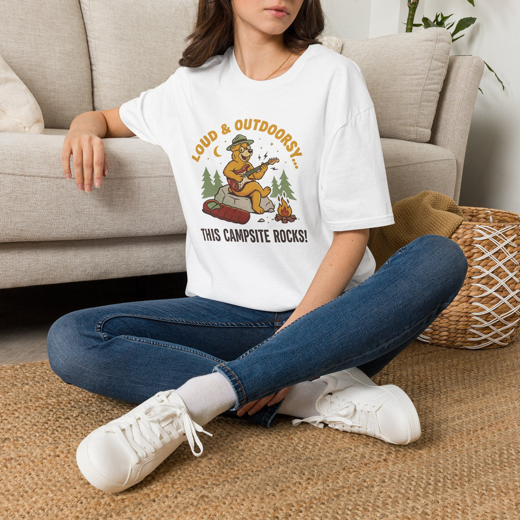 Loud and outdoorsy bear – Adventure Graphic Cartoon Art T-Shirt