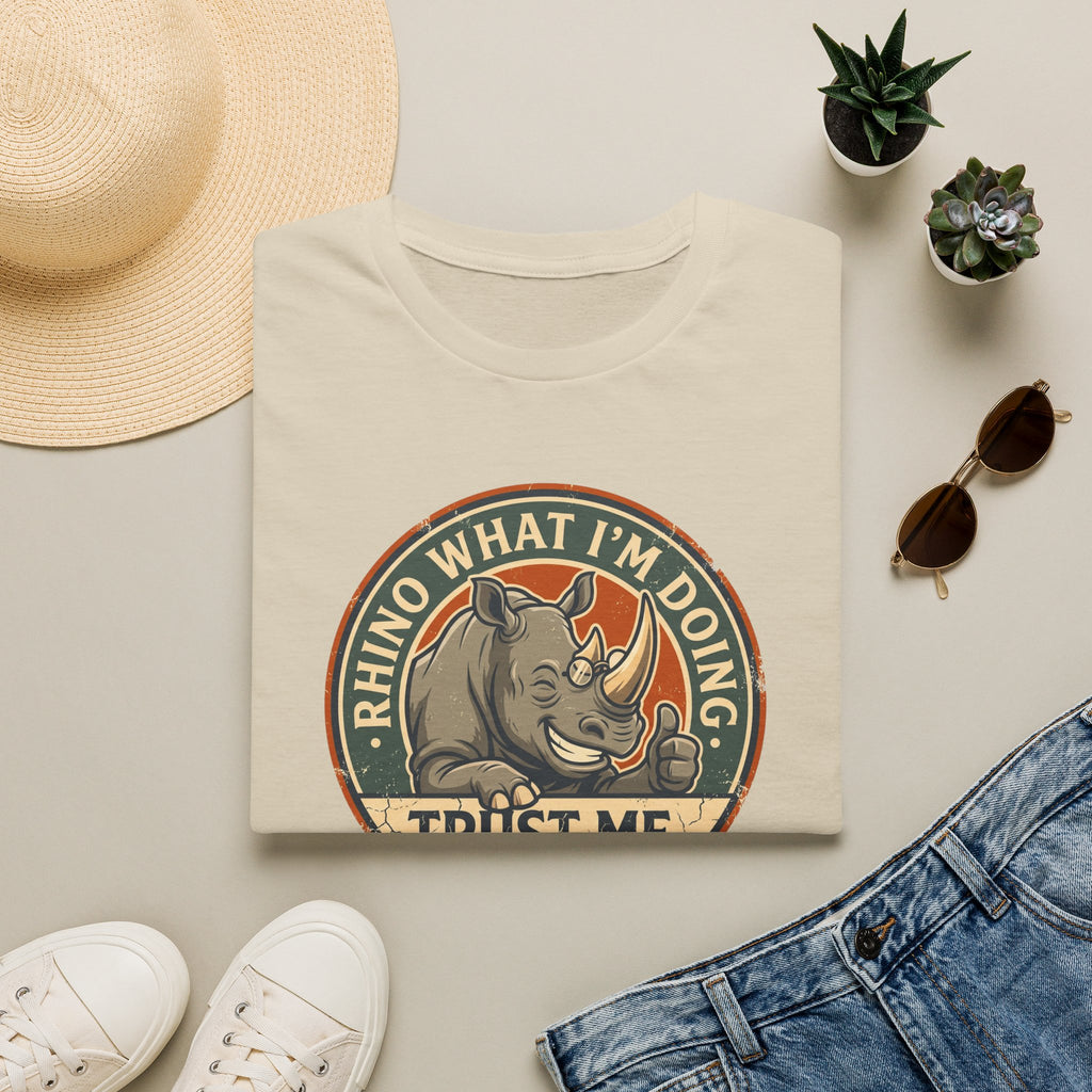 Rhino what I am doing – Adventure Graphic Badge Art T-Shirt