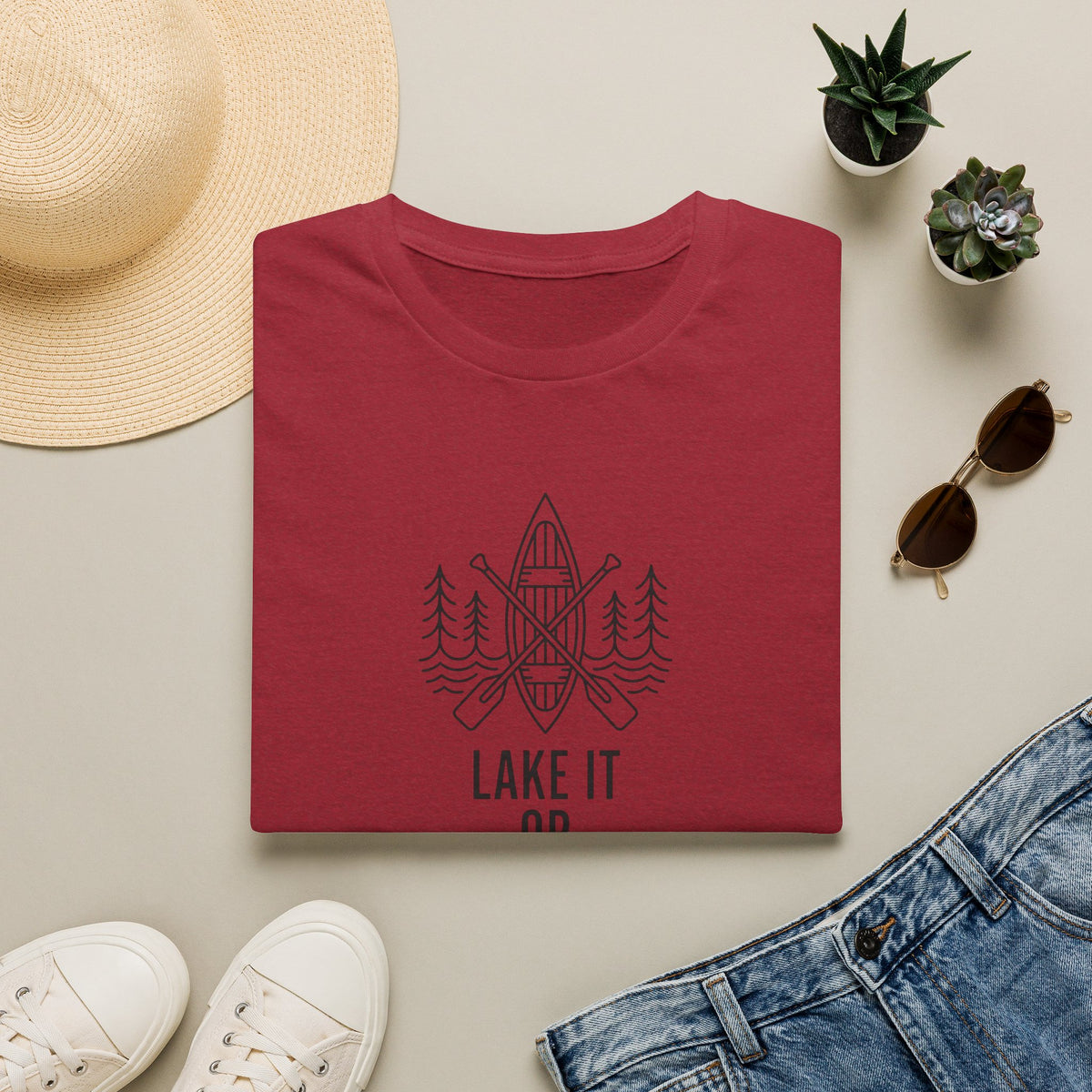 Lake it or leave it – Adventure Graphic Line Art T-Shirt