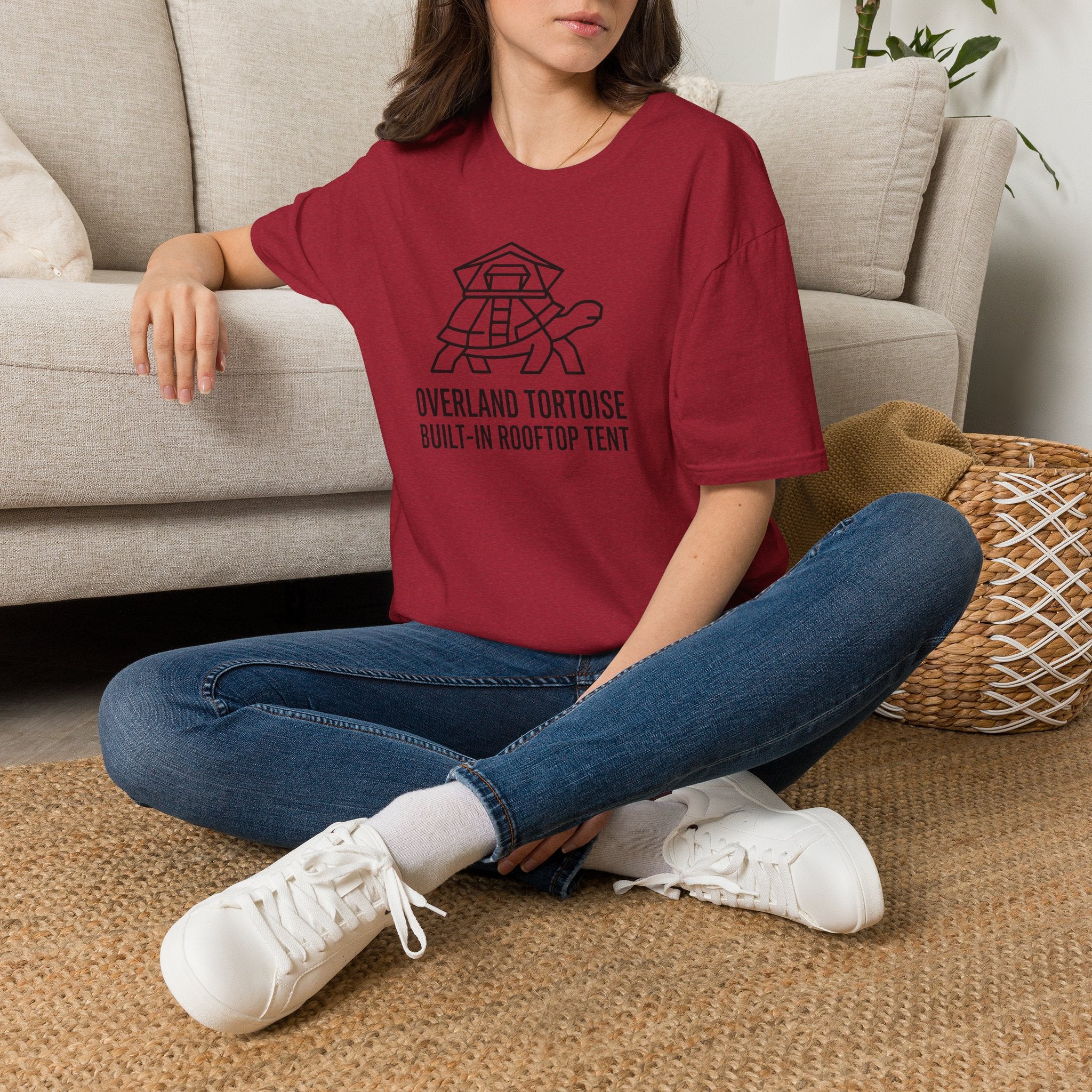 Overland tortoise – Adventure Graphic Line Art T-Shirt