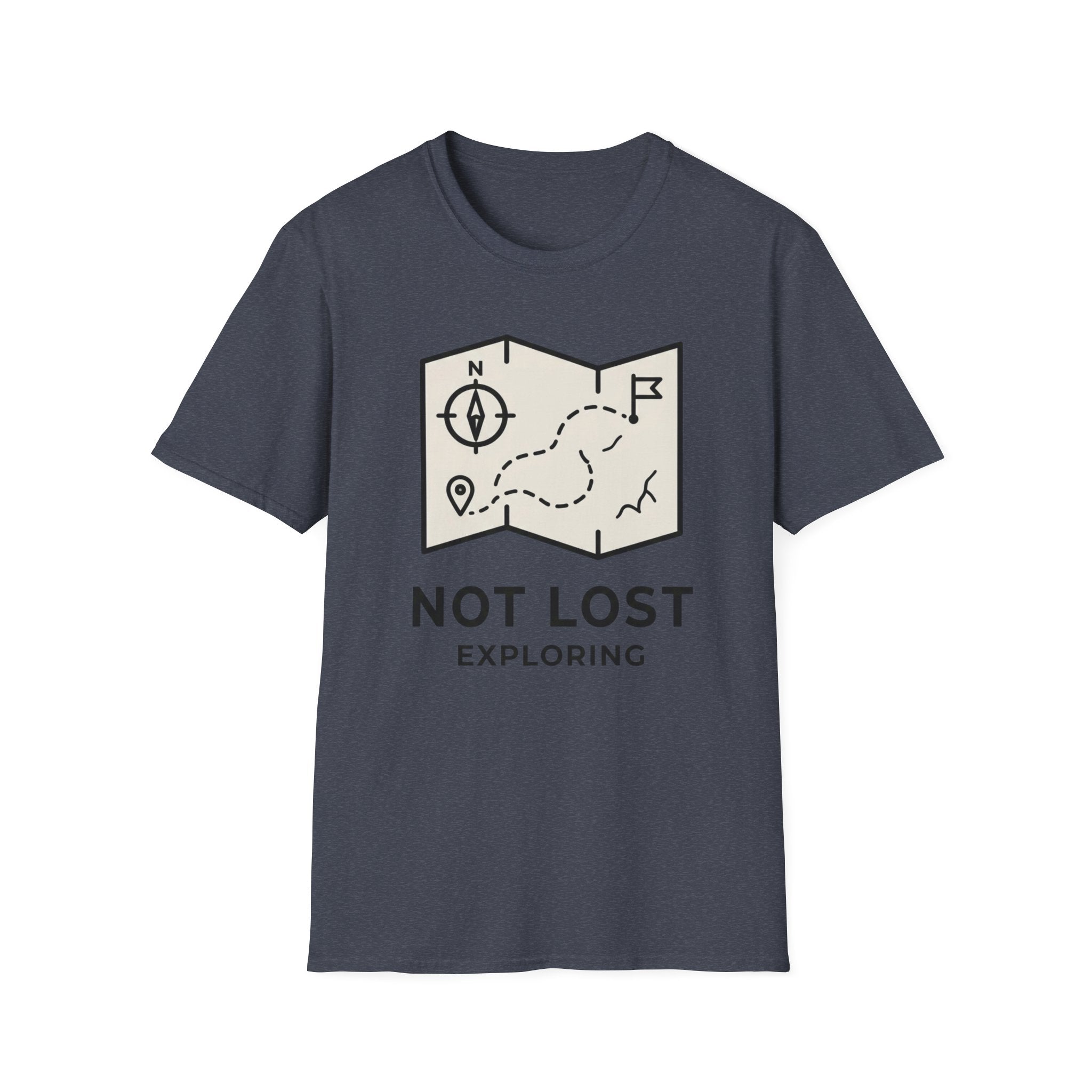 Not lost exploring – Adventure Graphic Line Art T-Shirt