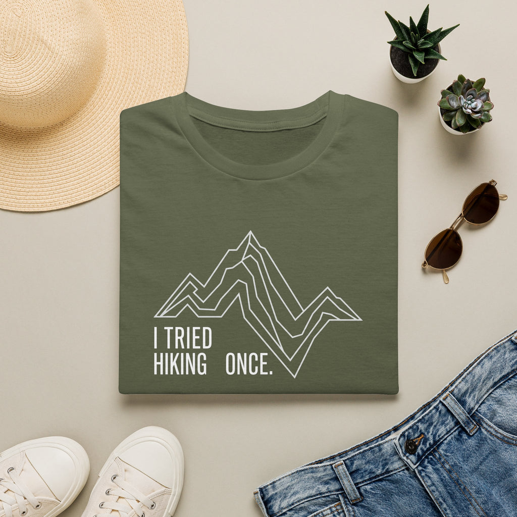 Hiking ups and downs – Adventure Graphic Line Art T-Shirt