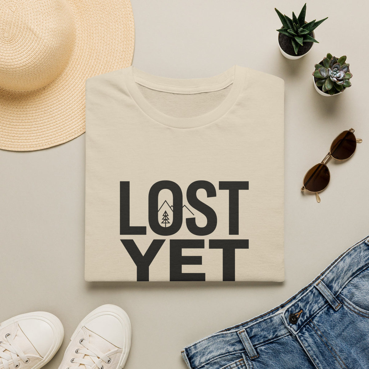 Lost Yet Found Text T-Shirt