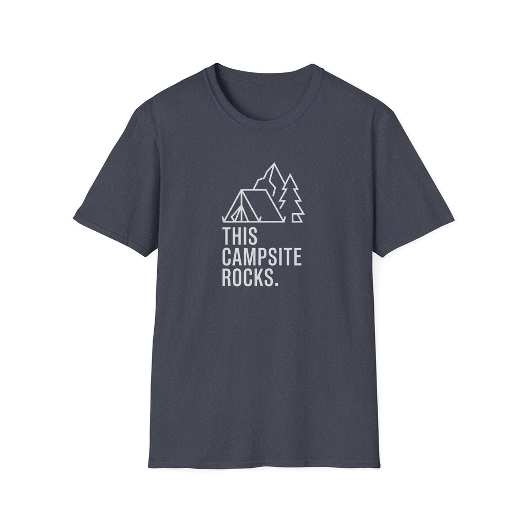This camp site rocks – Adventure Graphic Line Art T-Shirt
