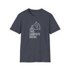 This camp site rocks – Adventure Graphic Line Art T-Shirt
