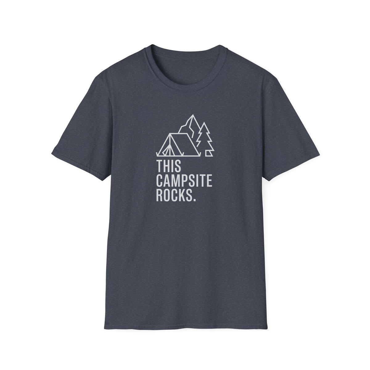 This camp site rocks – Adventure Graphic Line Art T-Shirt