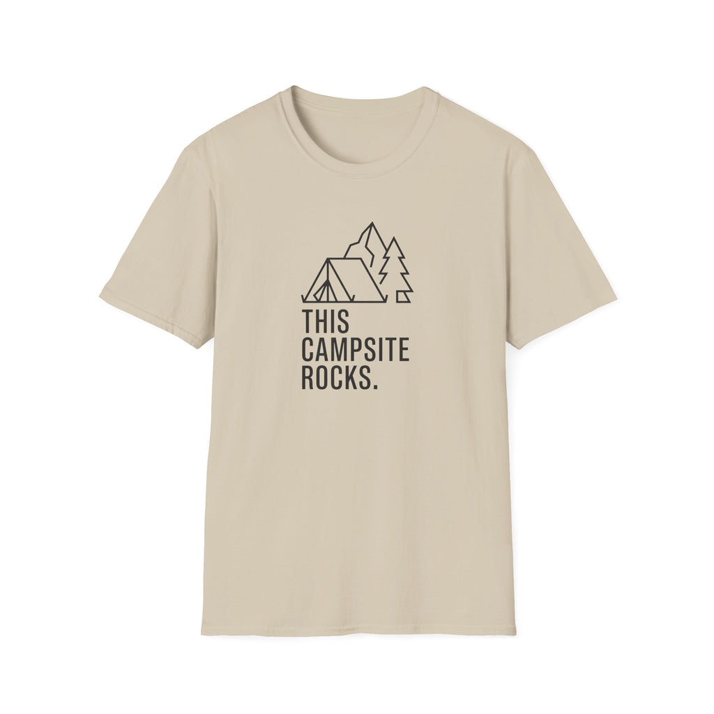This camp site rocks – Adventure Graphic Line Art T-Shirt