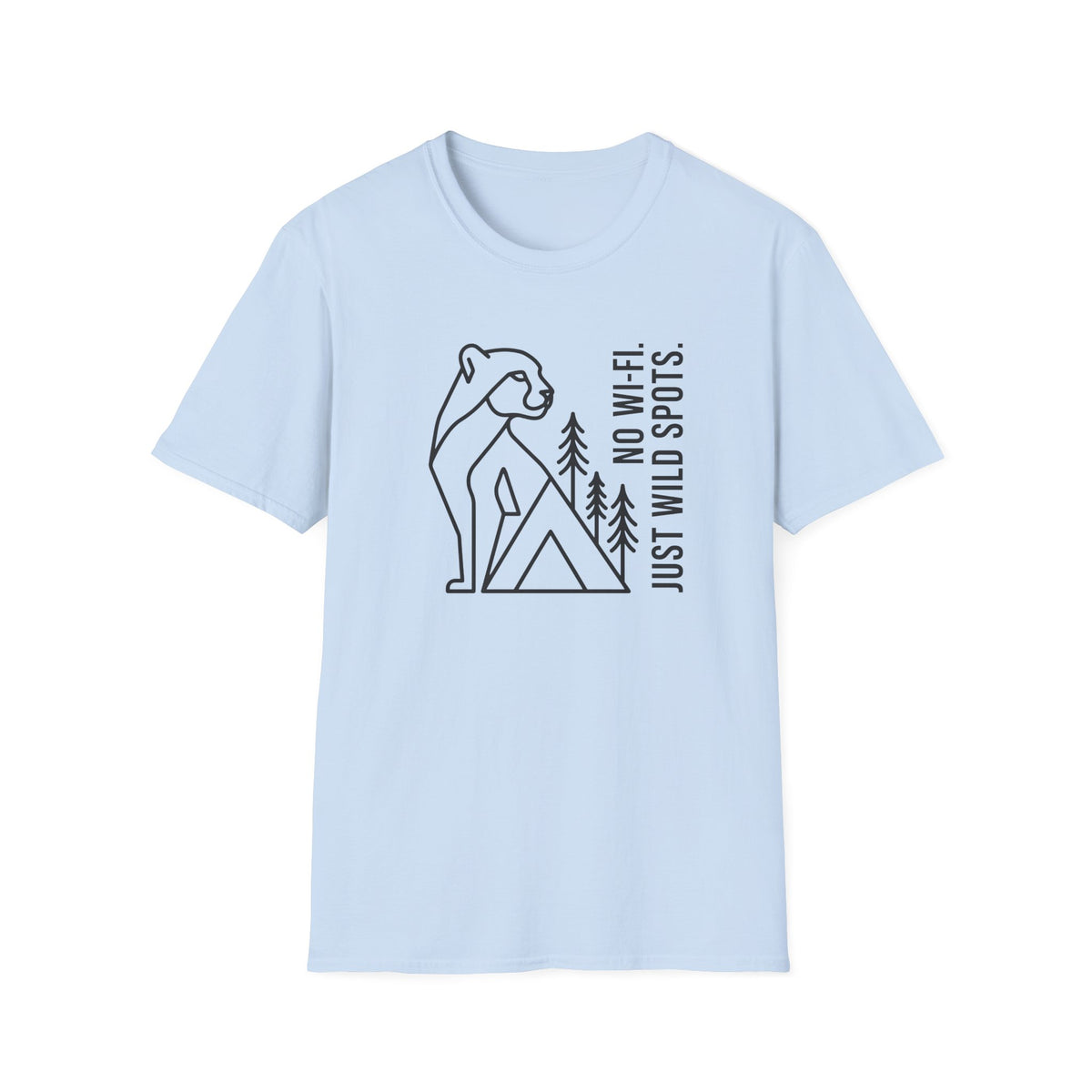 No wifi just wild spots tent – Adventure Graphic Line Art T-Shirt
