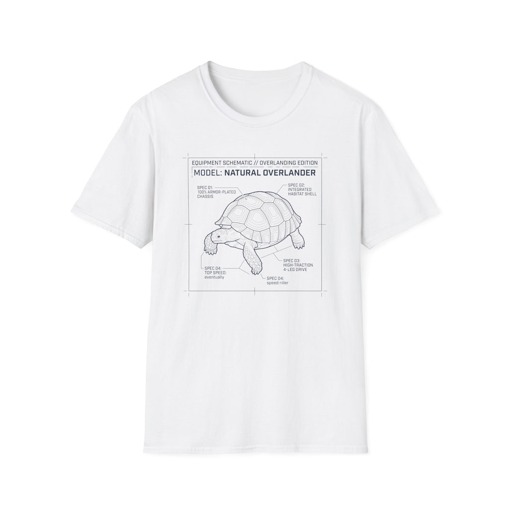 Natural overlander tortoise – Adventure Graphic Blue Print Art T-Shirt