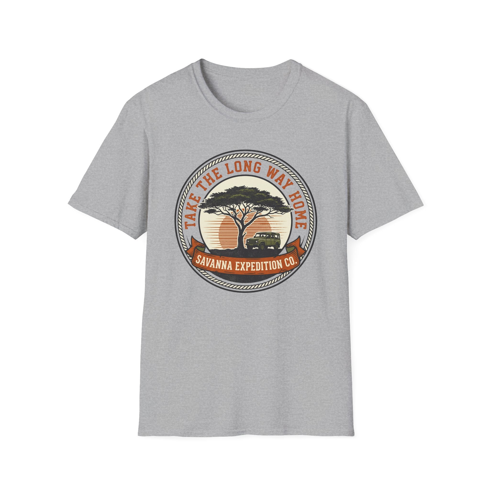 Take the long way home tree – Adventure Graphic Badge Art T-Shirt