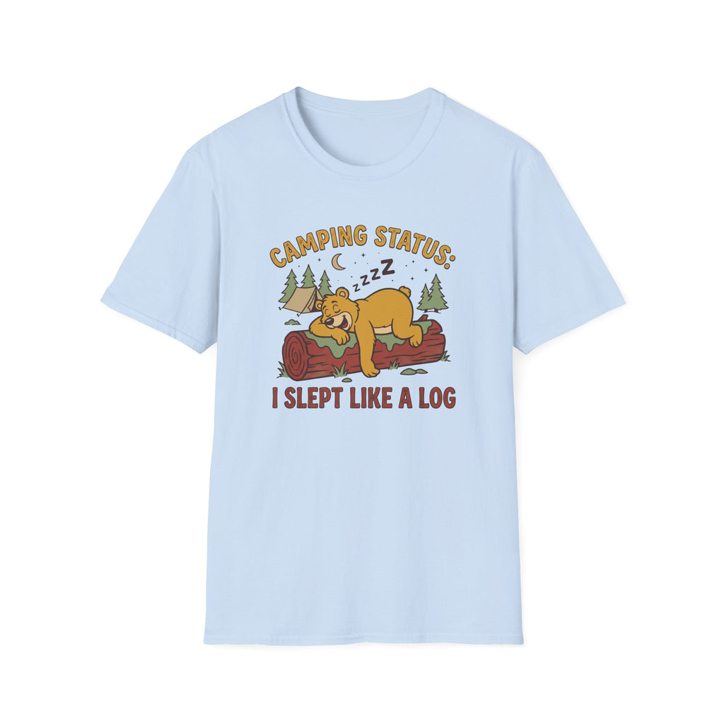 I slept like a log bear – Adventure Graphic Cartoon Art T-Shirt