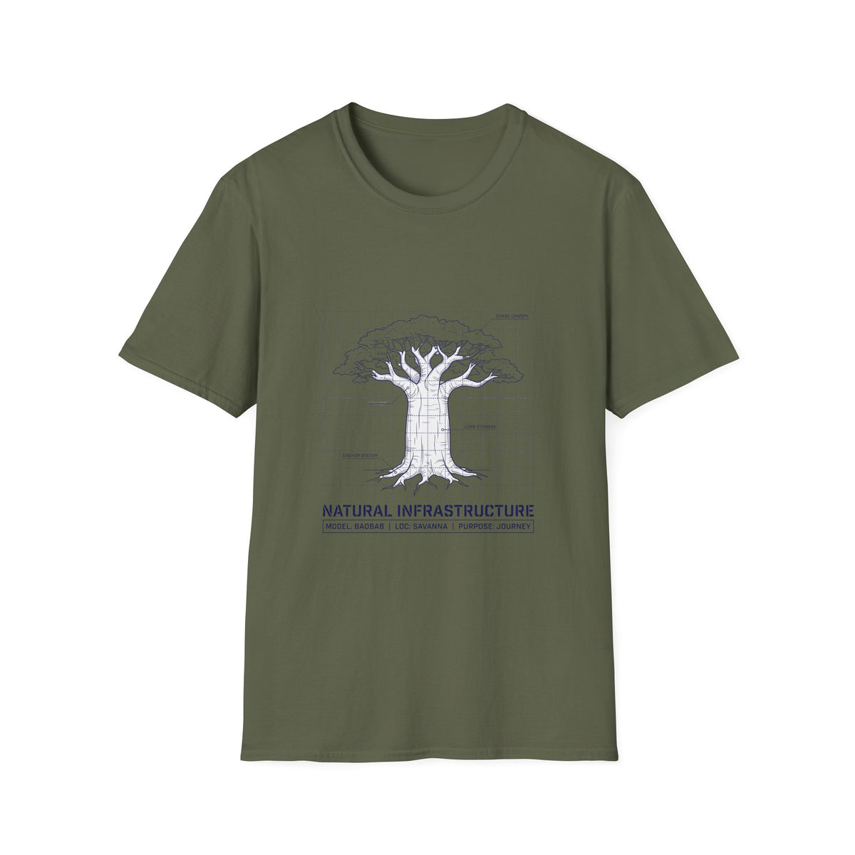 Baobab blue print – Adventure Graphic T-Shirt